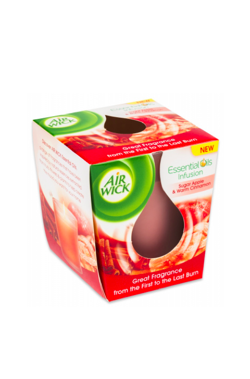 Air Wick svíčka 105 g Essential Oils Infusion Sugar Apple & Warm Cinnamon