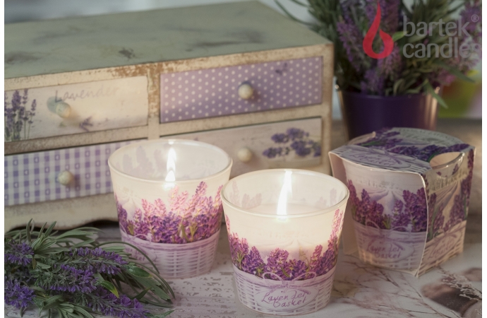 Bartek Candles svíčka 115 g Lavender Basket - Floral Lavender