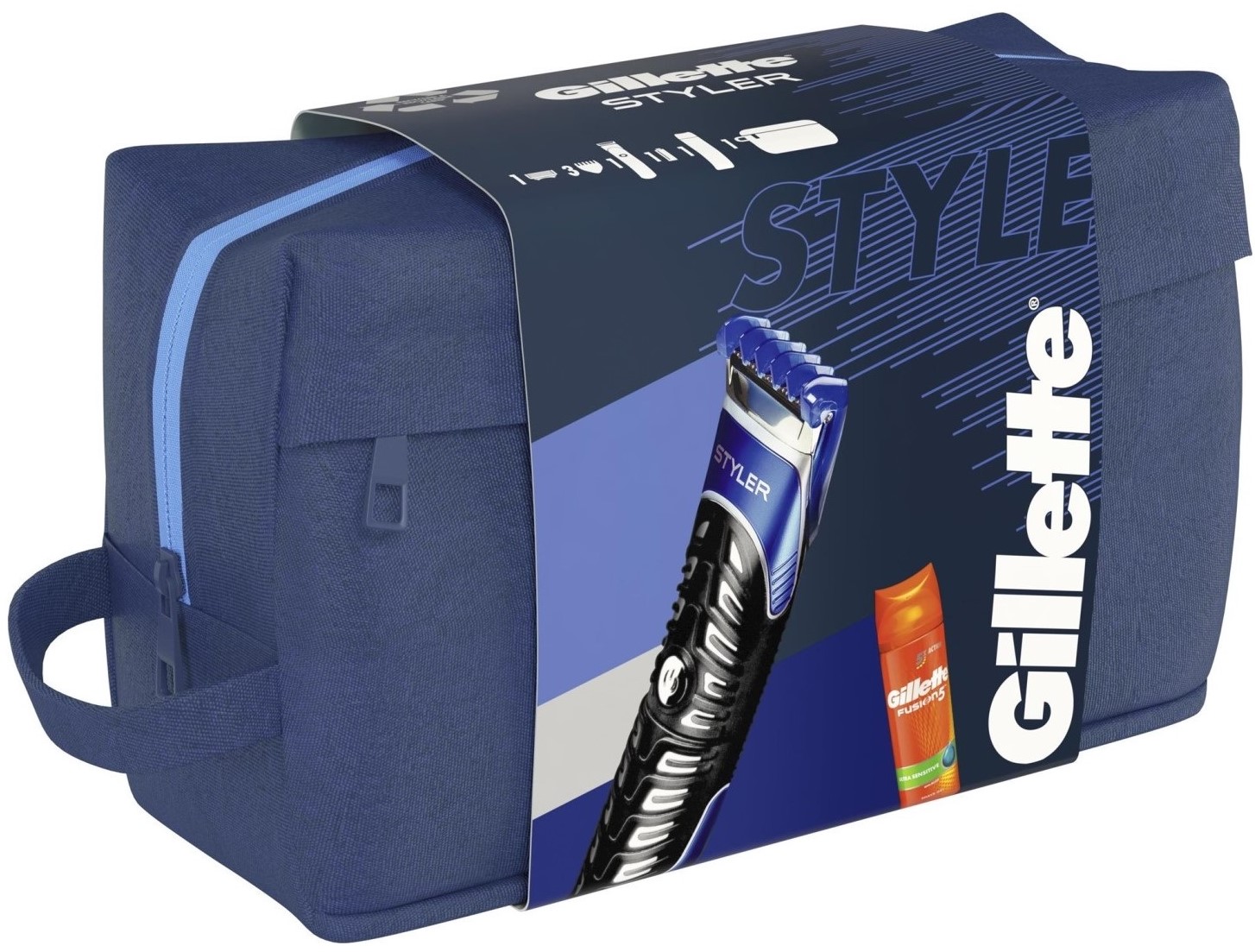 Gillette dárková kazeta Styler (strojek + gel na holení 200 ml)