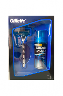 Gillette dárková kazeta Mach3 (strojek + gel na holení citlivá pleť 75 ml)
