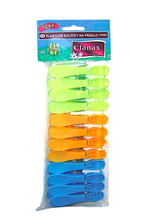 Clanax kolíčky na prádlo plastové 12 ks