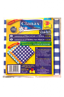 Clanax univerzální prachová utěrka 35 x 35 cm Viskóza 3 ks