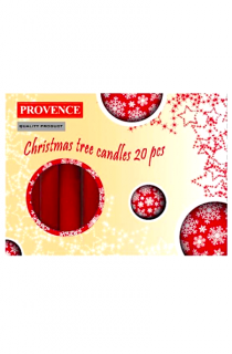 Provence vánoční stromkové svíčky 20 ks červené