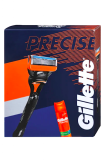 Gillette dárková kazeta Precise (strojek Fusion5 + hlavice + gel 200 ml)