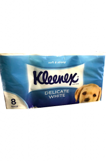 Kleenex toaletní papír 8 rolí Delicate White 2-vrstvý