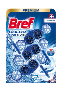 Bref WC blok Color Aktiv 3 ks (3x50g) Chlorine