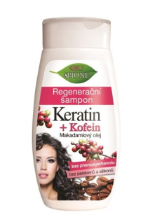 Bione Cosmetics Kofein + keratin šampon regenerační dámský 260 ml