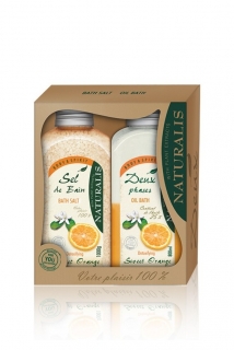 Naturalis dárková kazeta Pomeranč (koupelová sůl 1 kg + pěna do koupele 800 ml)