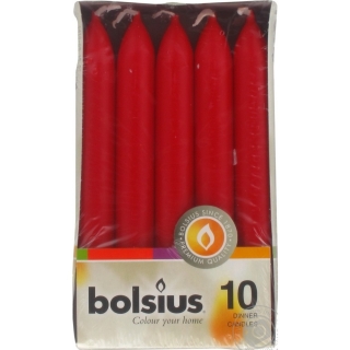 Bolsius svíčky rovné 10 ks červené 20x170 mm