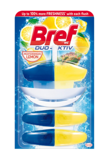 Bref WC blok Duo Aktiv 3x50 ml Lemon