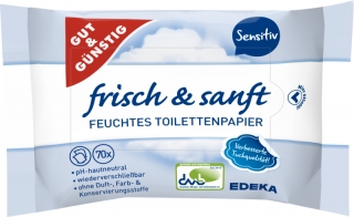 Gut & Günstig vlhčený toaletní papír 70 ks Sensitive