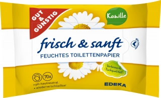 Gut & Günstig vlhčený toaletní papír 70 ks Heřmánek 