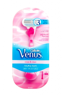 Gillette Venus Close & Clean strojek + 2 holicí hlavice Pink