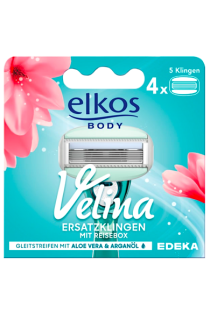 Elkos Body Velina 5-břitý holicí systém náhradní hlavice 4 ks