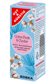 Gut & Günstig osvěžovač vzduchu mini spray 25 ml Cotton Fresh & Zeder náplň