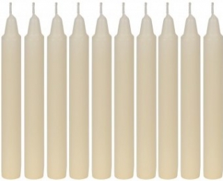 Dekor svíčky rovné 10 ks slonovinová kost 20x170