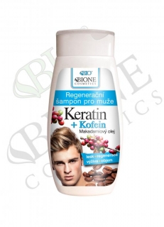 Bione Cosmetics Kofein + keratin šampon regenerační pánský 260 ml