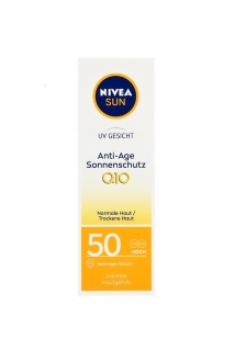 Nivea Sun pleťový krém na opalování SPF50 Anti-age Q10 proti vráskám 50 ml