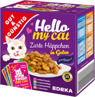 Gut & Günstig masové kapsičky pro kočky 8 x 100 g v želé