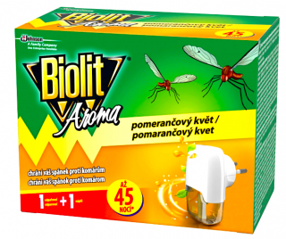 Biolit elektrický odpařovač proti komárům + 1 náplň (45 nocí) - Pomerančový květ