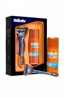 Gillette dárková kazeta Fusion (strojek s hlavicí + gel na hol. Hydrating 75 ml)