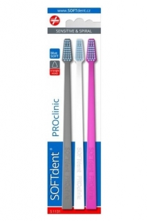 SOFTdent zubní kartáčky 3 ks PROclinic Sensitive & Spiral Soft