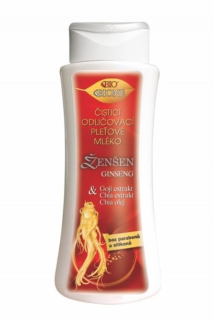 Bione Cosmetics čistící odličovací pleťové mléko 255 ml Ženšen Goji & Chia