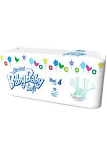 BabyBaby Soft plenky č. 4 Maxi (7-18 kg) 50 ks