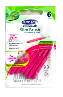 DenTek mezizubní kartáčky 6 ks Slim Brush 2,0-3,0 mm Máta