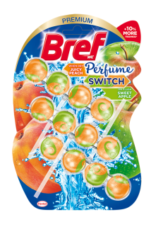 Bref WC blok Parfume Switch 3 ks (3x50g) Peach & Apple
