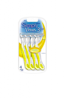 Gillette jednorázové holicí strojky Simply Venus 3 Plus 4 ks Yellow