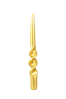 Z-trade svíčka konická kroucená 1 ks zlatá metalická 22x230 mm