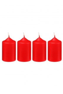 Bony adventní svíčky 4 ks 40x65 mm Červené